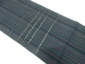 変わり織　縞に横段模様織り出し　袋帯